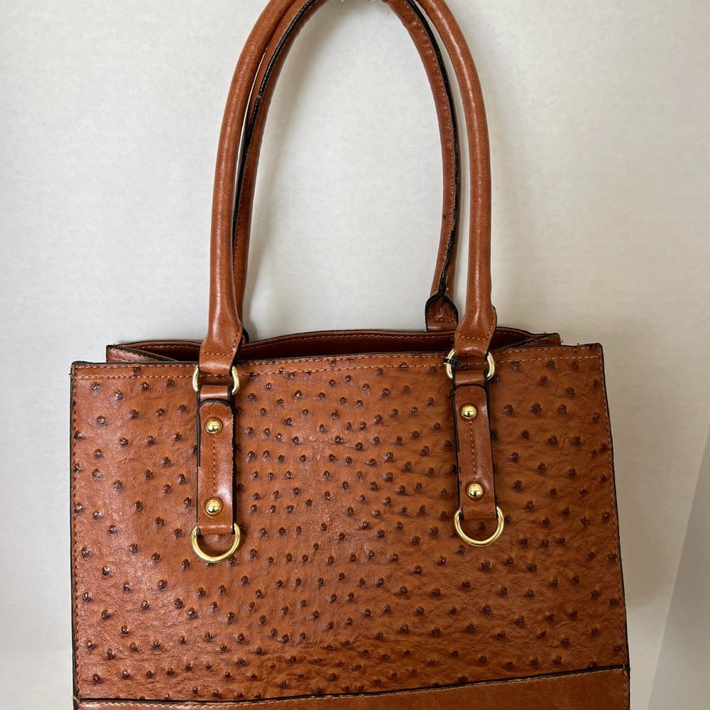 Ostrich Faux Shoulder Purse